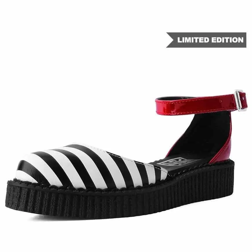 TUK Stripe Red Pointed Sandal Creeper A9615