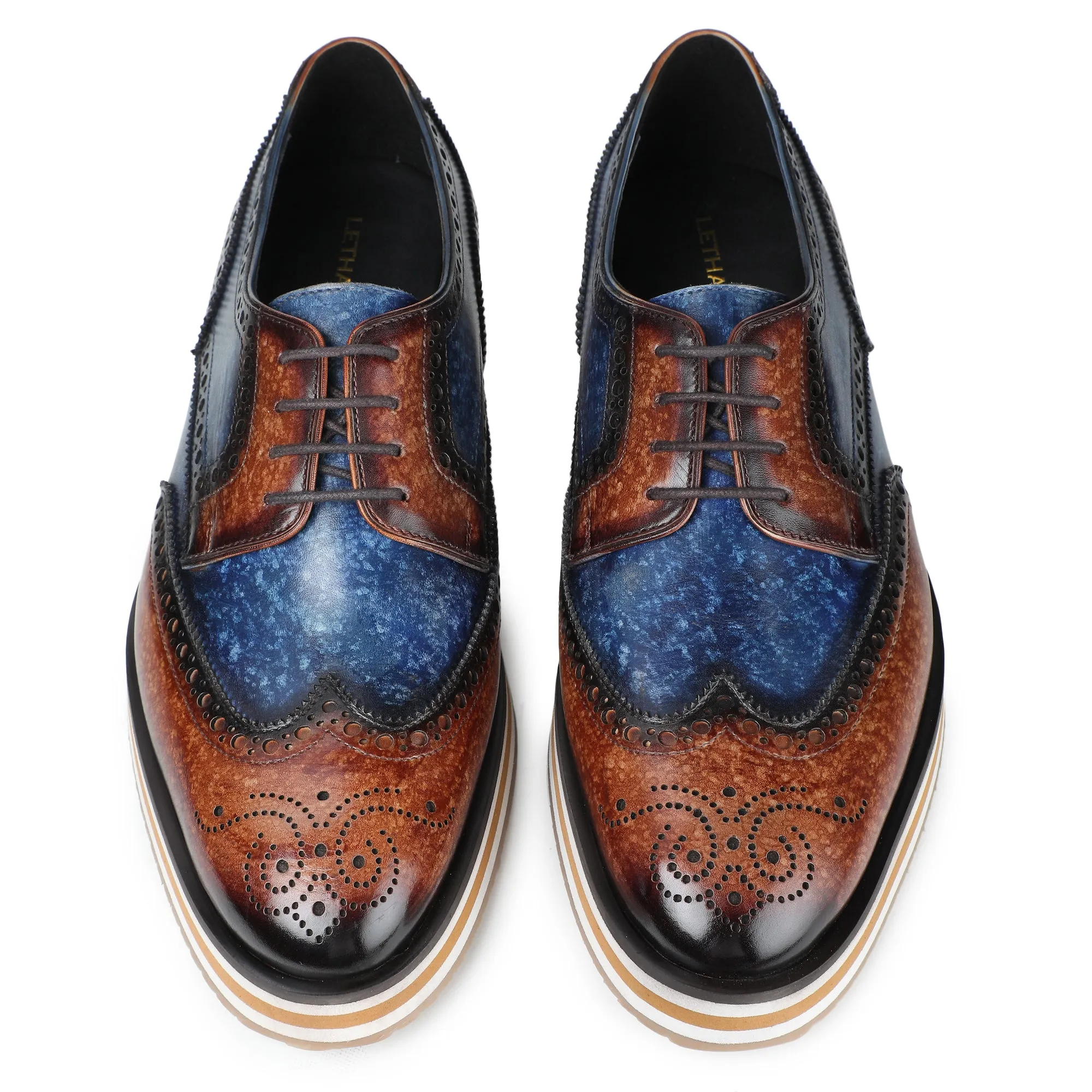 Wingtip Sneakers- Brown & Blue