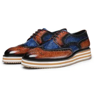 Wingtip Sneakers- Brown & Blue