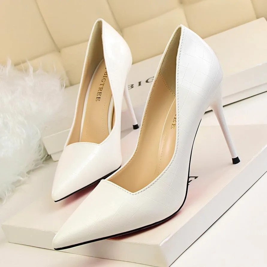 Women sexy metallic prom pointed toe stiletto heels