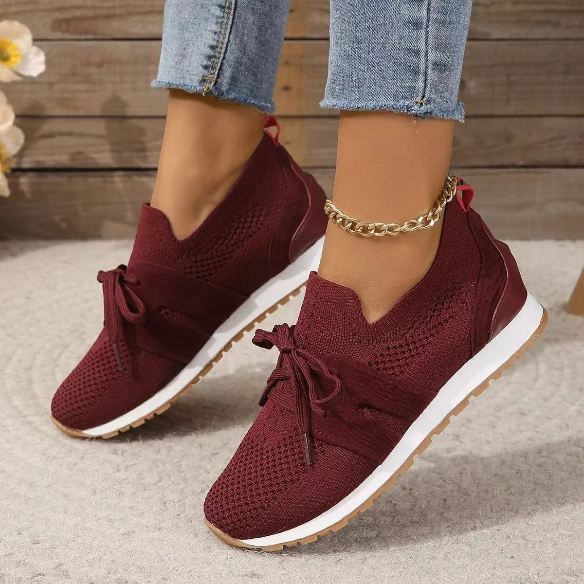 Women’s Lace Up Mesh Flats