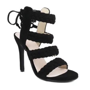 Women's Tied Ankle Strap Stiletto Heel Sandals